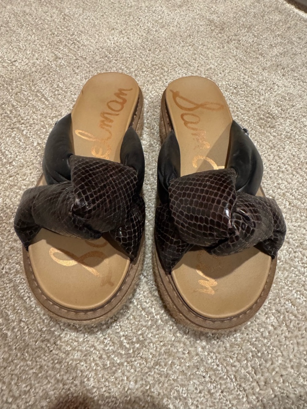 Sam Edelman brown knot platform sandals 8